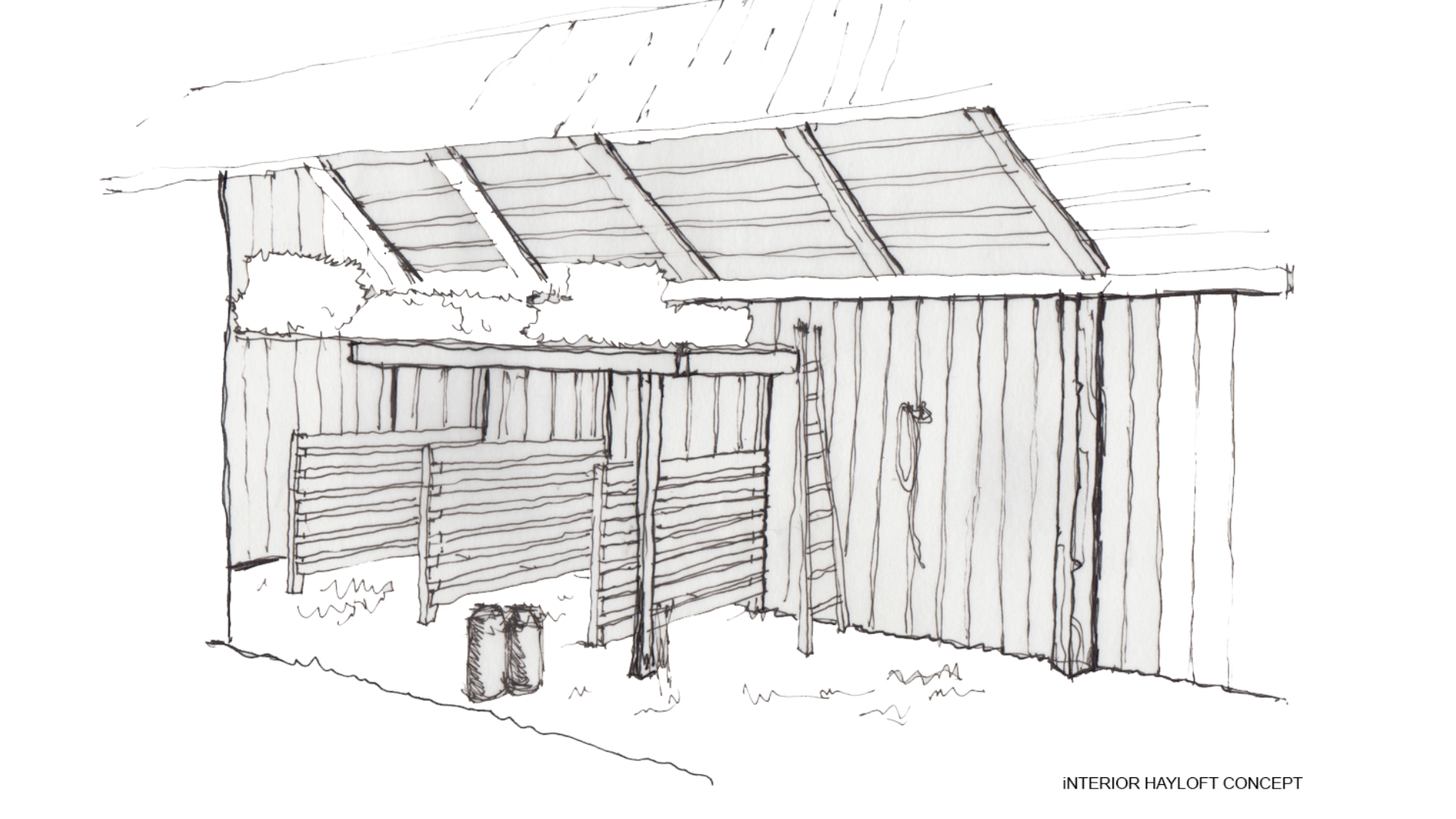 Barn production design concept sketch